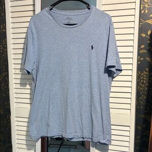 Polo Ralph Lauren Classic Crew Neck Tee with Pony Logo in Heather Gray